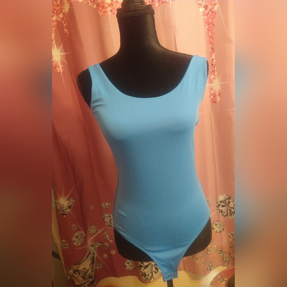 Express Sky Blue Sleeveless Bodysuit